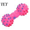 Outdoor Interactive Fetch Toys Squeaky Dumbbell Dog Toy, Vinyl Chew Spiky Teeth Oral Health Care Cleaning Toy for Small Large Dogs Play Puppy Teething