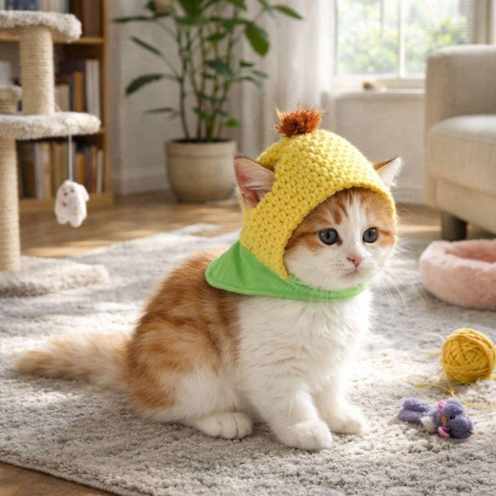 Pet Costume Warm Pet Corn Hat Cute Comfort Cat Head Cover Soft Funny Pet Headgear Training