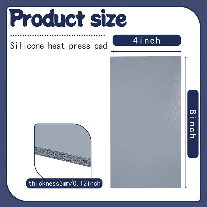 ABBY-Foam Cover Pad 8 X 4 Inch 8 Pieces Silicone Heat Mat 0.12 Inch Thick Accessories For HTV Heat Transfer Vinyl