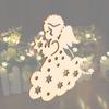 20Pcs Wooden Hanging Pendant Hollow Angel Pattern DIY Holiday Decoration Gifts(20pcs Hollow