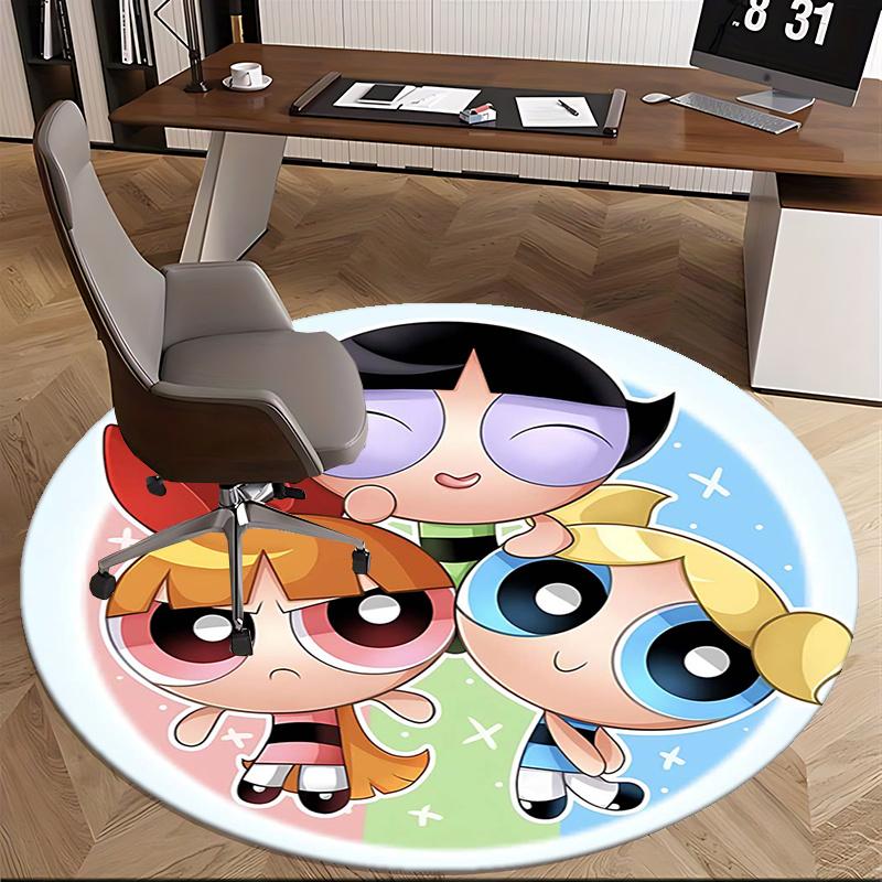 Powerpuff Girls Chair mat Round Rug Office carpet, Non slip, Suitable for Living Rooms, Bedrooms,Decor1205770a