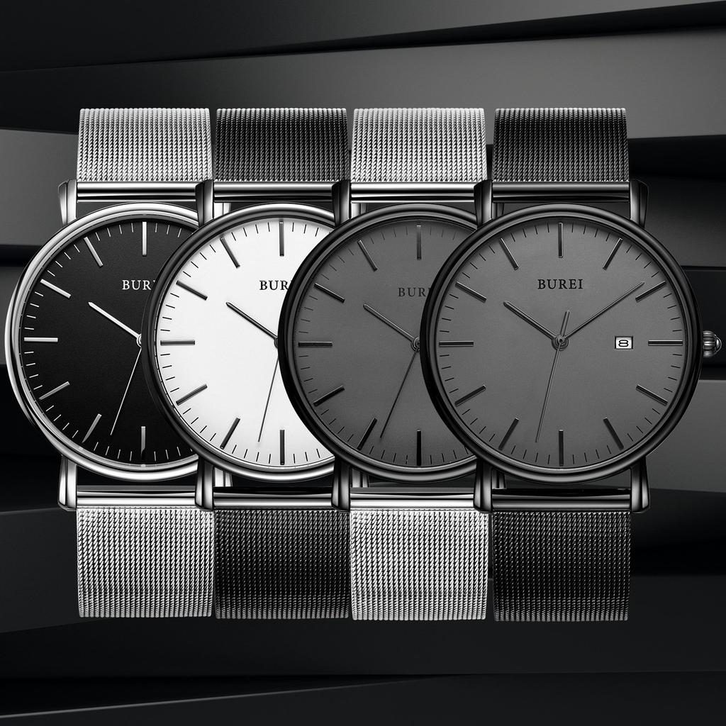 Часы простые водонепроницаемые аналоговые деловые миланские сетчатые наручные часы с ремешком стильные популярные брендовые серебристо-серые часы мужские мужские мужские