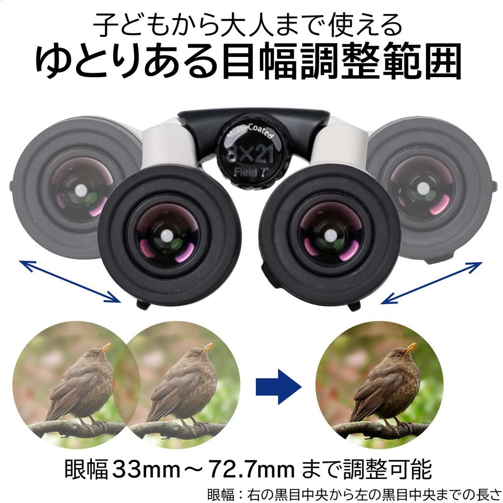 Kenko Binoculars LOGOS Magnification 8x Objective Lens Diameter 21mm Foldable Life Waterproof 170g Lightweight Design Gray GY 8×21DH 2-Axis LK-CL0821