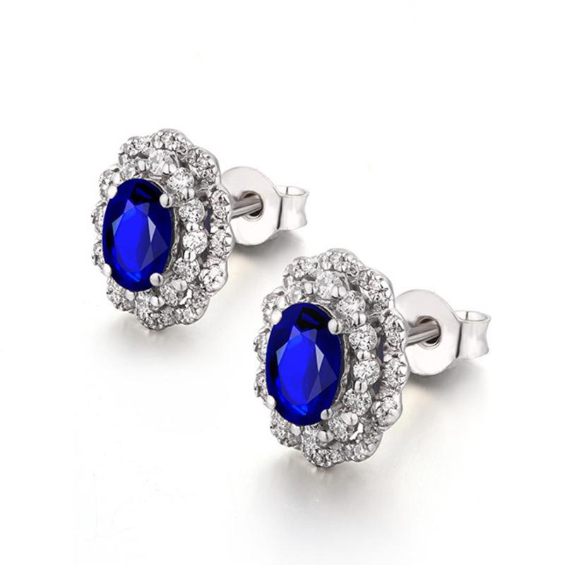 BELLA BOX Роскошный натуральный синий кулон с сокровищами, женский комплект, кольцо с цирконом, женские темпераментные серьги для женщин, комплект ювелирных изделий