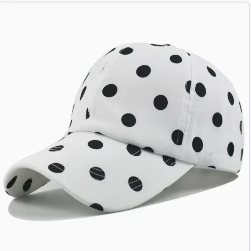 Breathable Polka Dot Baseball Cap Polyester Sun Hat Japanese Peaked Hat  Travel