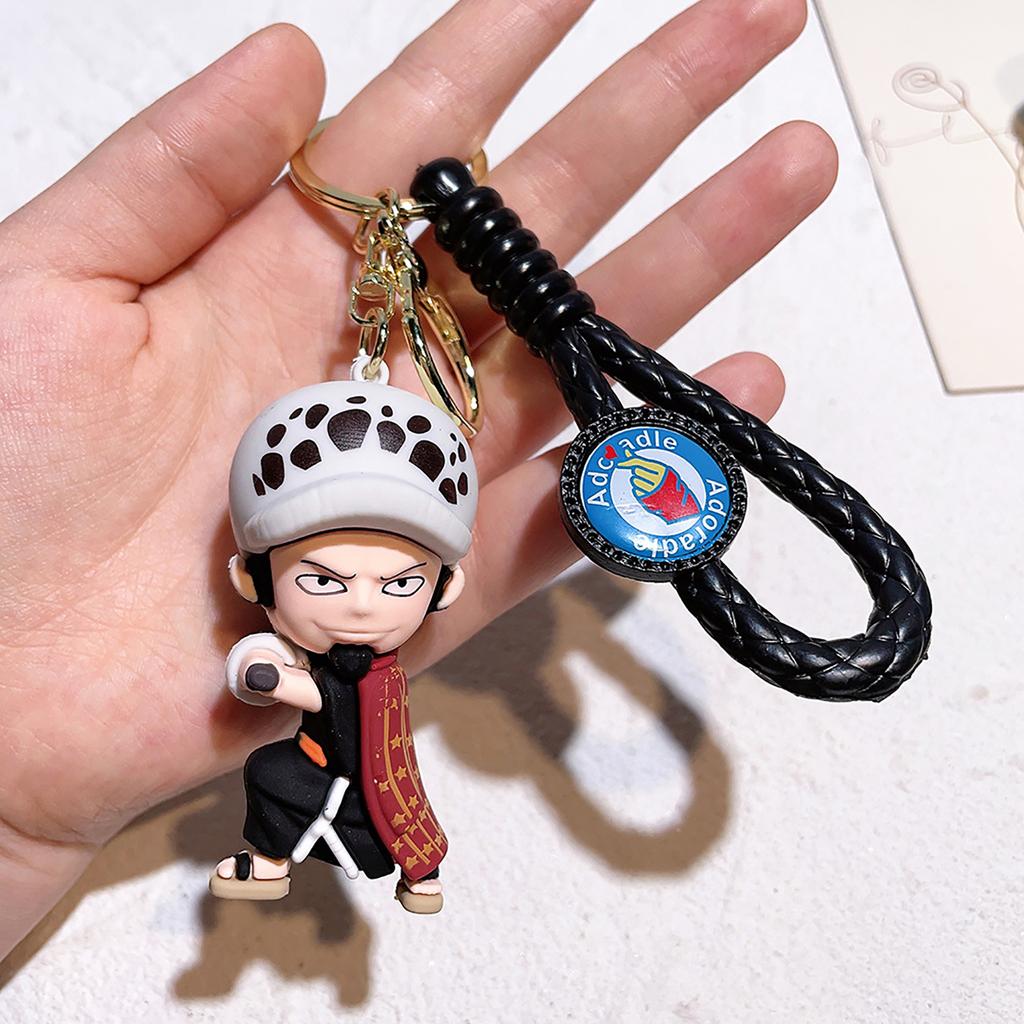 One Piece Keychains Anime Monkey D. Luffy Tony Chopper Roronoa Zoro Cartoon Character Key Chains Keyring Doll Bag Pendent