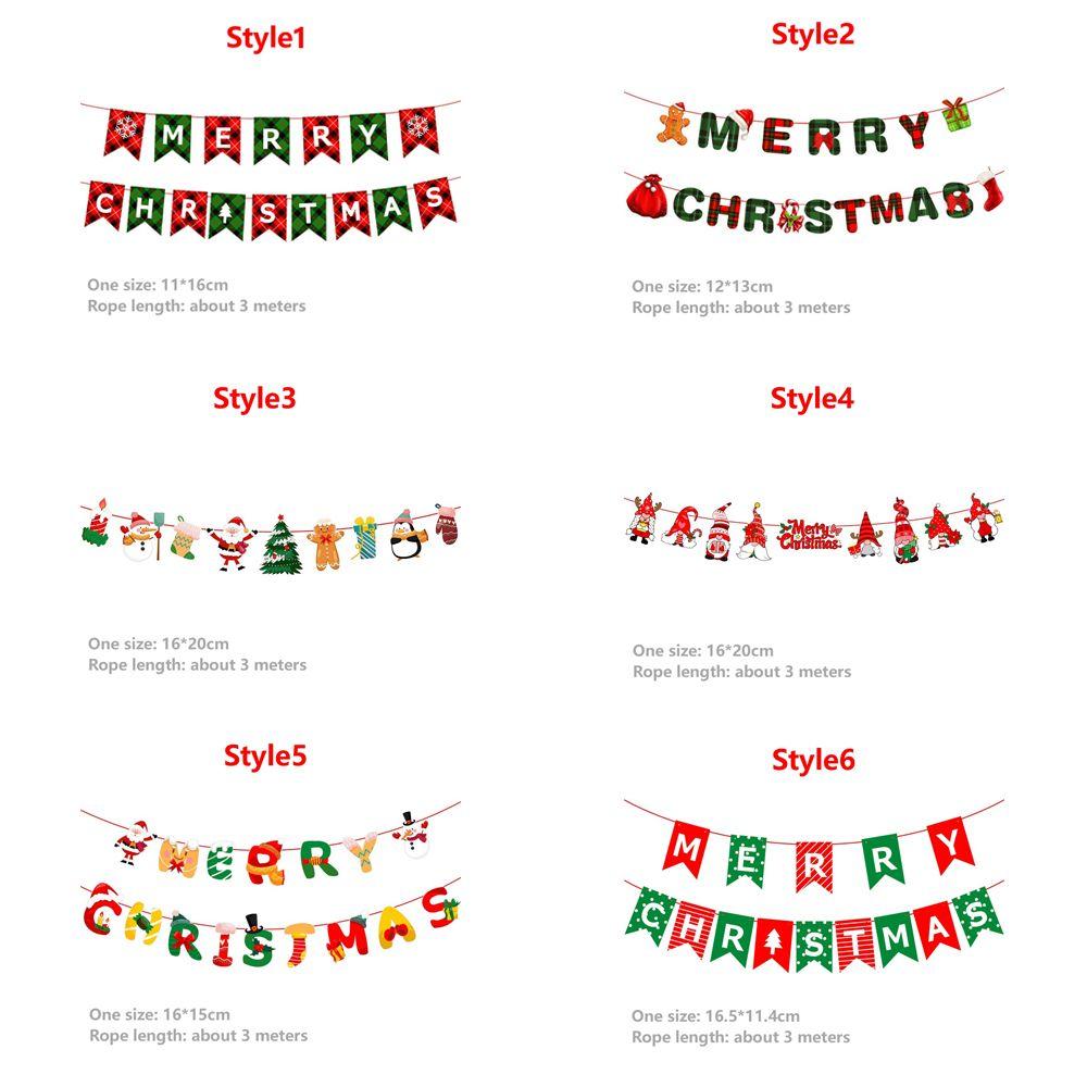 Pull Flag For Hanging Xmas for Home Christmas Ornament Garlands Flag Banner Christmas Decorations