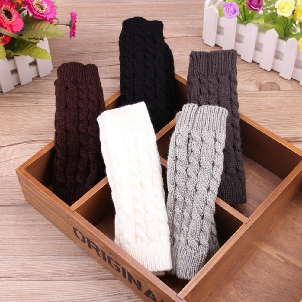 Solid Color Knitting Gloves Thicken Fingerless Glove Comfortable Women Gloves Women