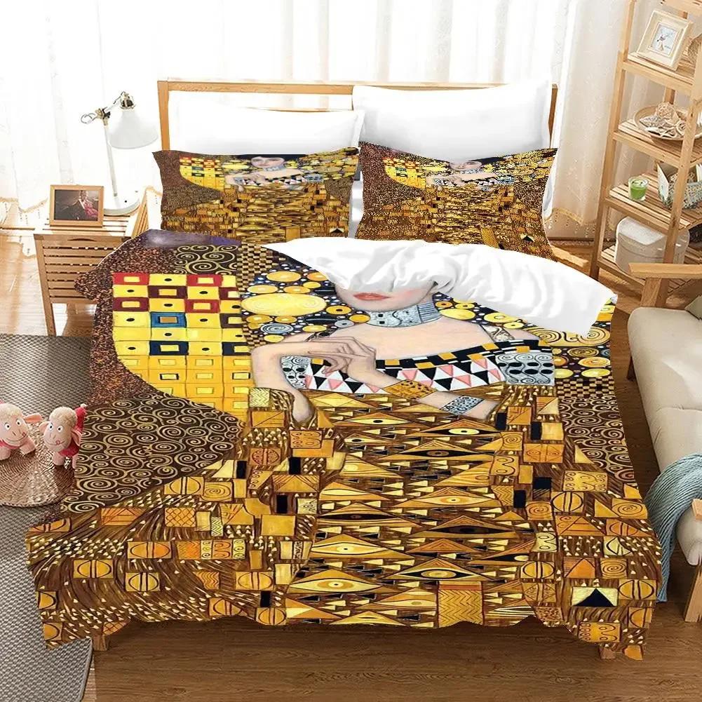 Комплект постельного белья из 2/3 предметов с изображением ангела и масляной живописи, пододеяльник с рисунком из мультфильма, теплый комплект постельного белья для детской спальни, зеленый