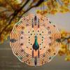 10 Inch Peacock Wind Spinner Metal Garden Decor with 360 Degree Rotating Hook Battery Free Outdoor Yard Art Gift for Friends Family