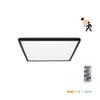 LED ceiling lamp 12W 3CCT IP54 black, motion and twilight sensor, remote control