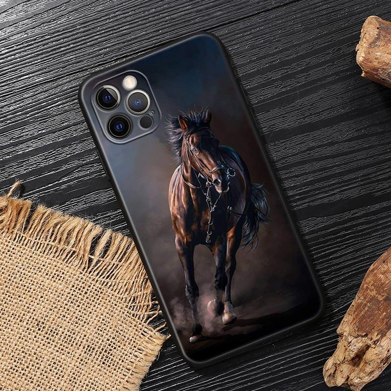 Скачущая Лошадь Животное Чехол Для iphone 14 Чехол Для iPhone 15 11 12 13 Mini 14 Pro Max XS X 7 8 Plus 15 Чехлы Мягкий Чехол Лошади