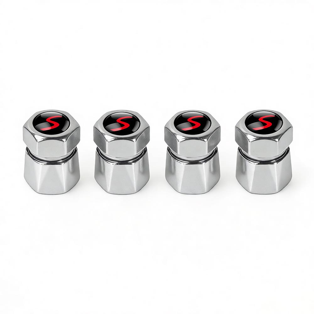 4PCS Car Styling Wheel Tyre Valve Caps Stem Covers Auto Accessories For MINI Cooper S JCW WORKS R55 R56 F55 F56 R57 R58 R59 R60 HFP1