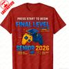 Игровой выпускник 2026 года Повседневные хлопковые топы Геймер-старшеклассник 2026 Футболка С принтом Final Level Забавные футболки Мужская одежда