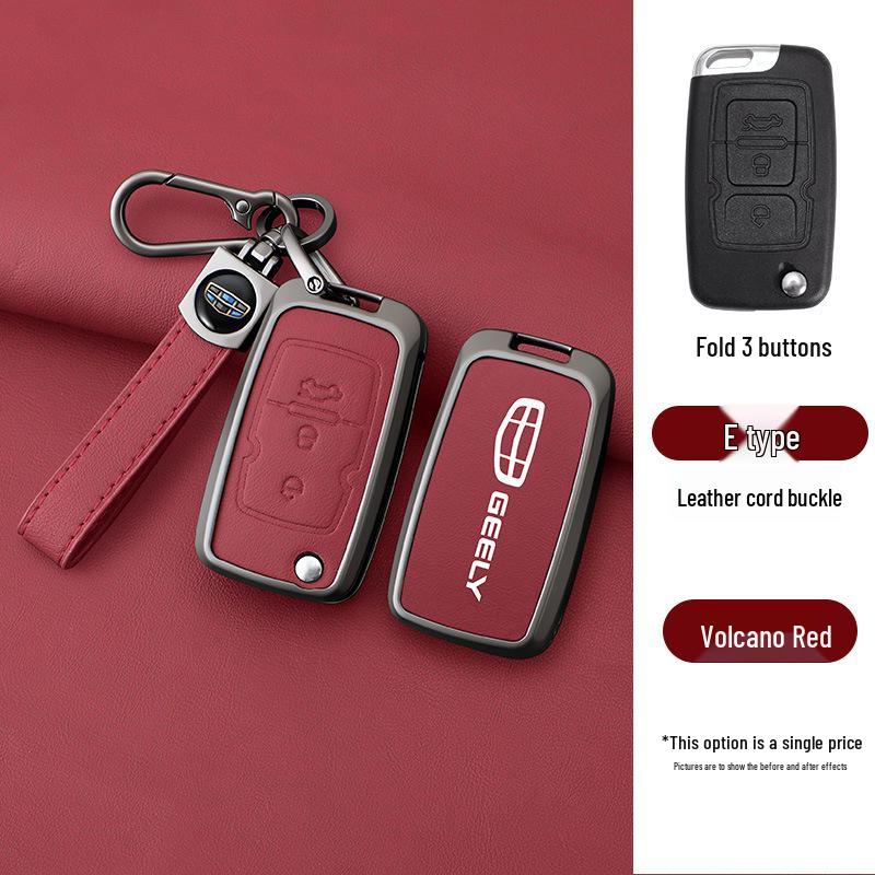 Кожаный держатель для автомобильного ключа Geely E Model