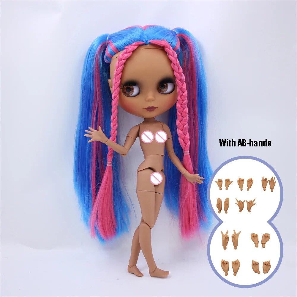ICY DBS Blyth кукла шаровой шарнир, тело, разноцветные волосы, черная кожа, матовое лицо, телесная кукла и набор, кукла, игра-одевалка, подарок для девочки