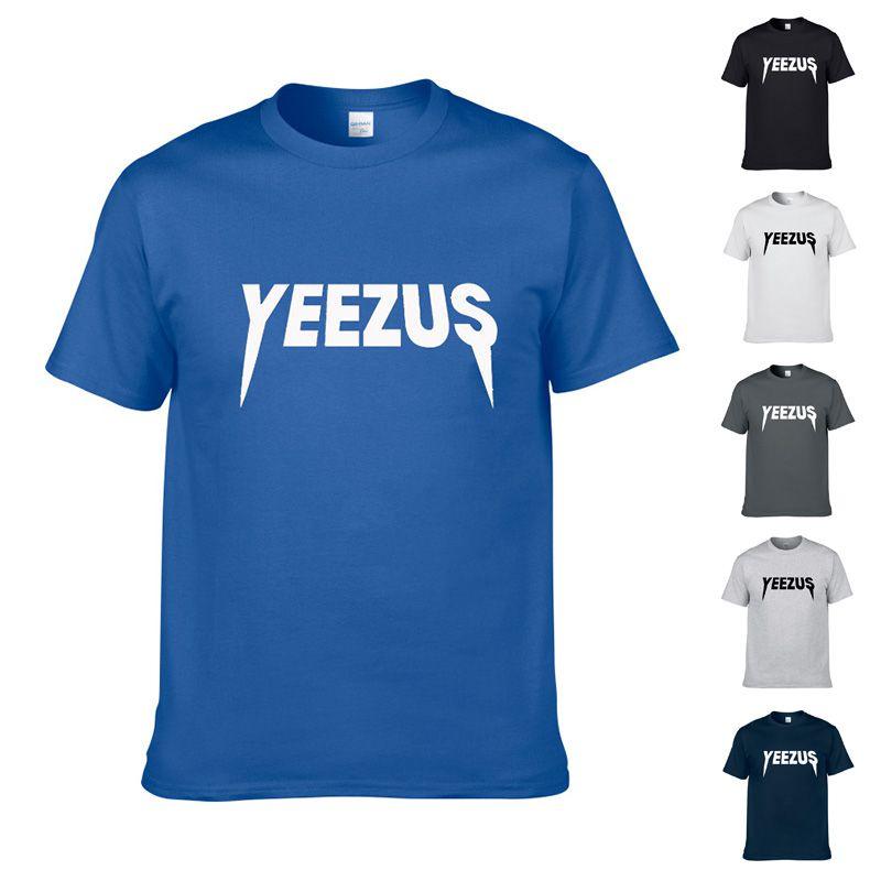 Классическая мужская футболка с коротким рукавом с надписью Yeezus из премиальной смесовой ткани