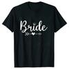 Women Team Bride Tshirt Arrow Love Heart Tops Bridal Wedding EngageUnisext Tshirt Friends Bachelorette Hen Party Tees EVJF T Shirt