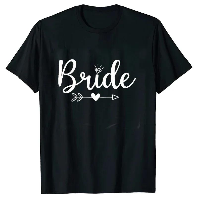Women Team Bride Tshirt Arrow Love Heart Tops Bridal Wedding EngageUnisext Tshirt Friends Bachelorette Hen Party Tees EVJF T Shirt