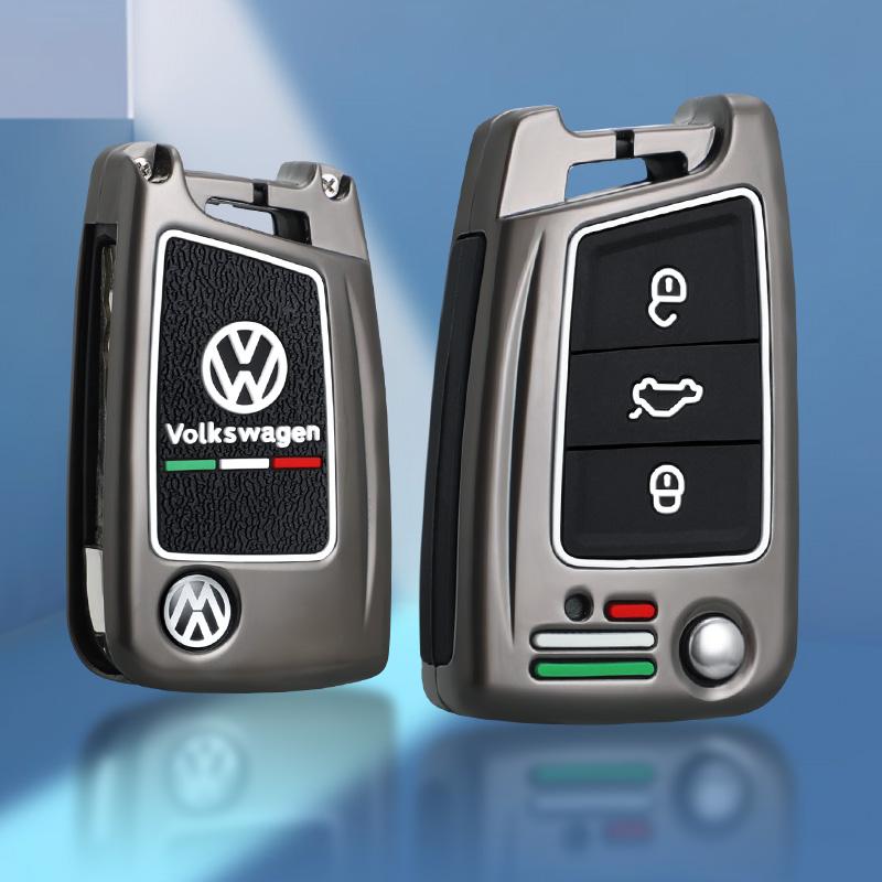 Для VW Цинк-сплав Силиконовый Чехол-брелок для складного ключа автомобиля Полное покрытие Оболочка брелка Для VW Volkswagen Golf 7 MK7 Tiguan MK2 Автомобильный брелок Аксессуар