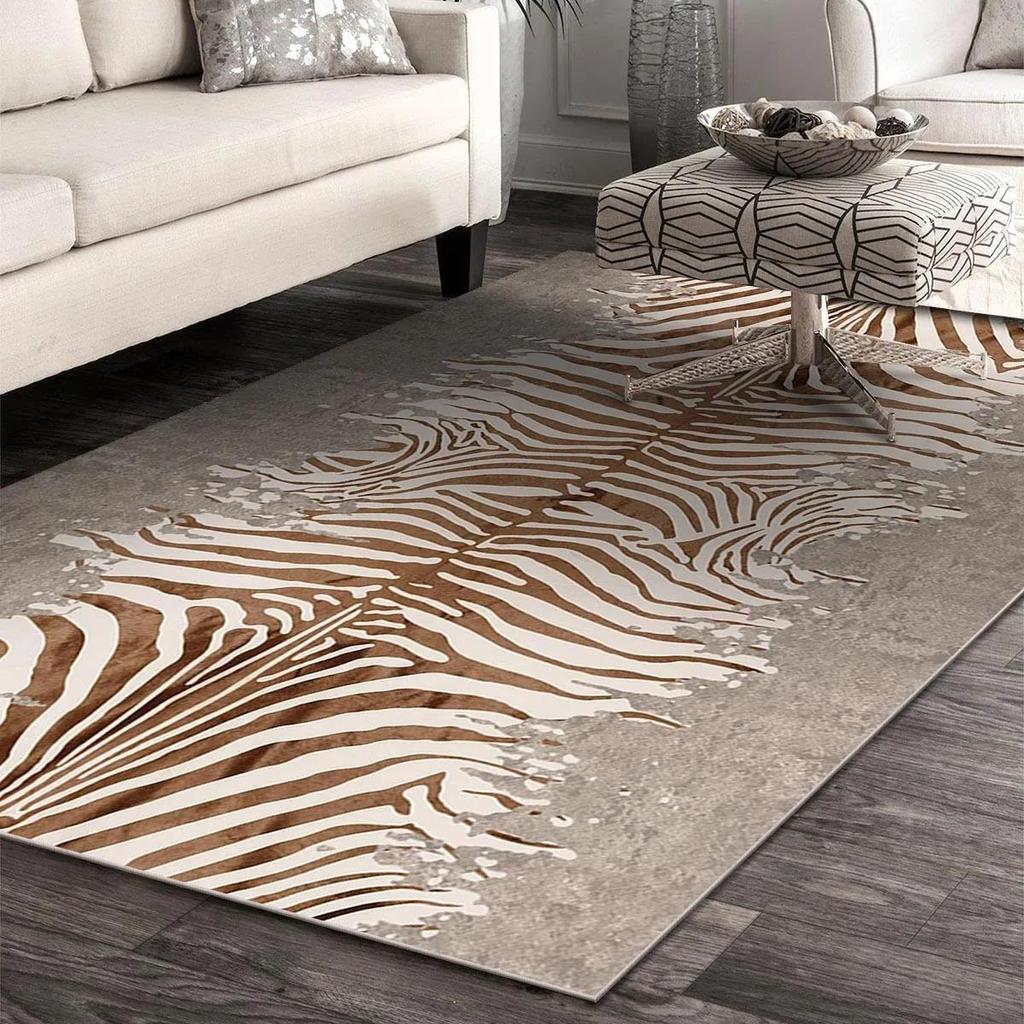 EPeddler Home Modern Zebra Pattern Digital Printing Washable Non-Slip Leather Base New Generation Living Room, Bedroom, Hallway Carpet
