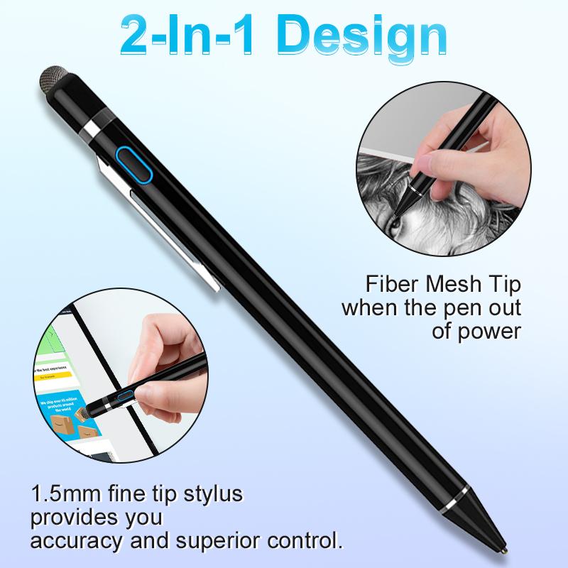Custom Logo Smart Capacitive Screen Universal Active Drawing Pencil Touch Styles Pens Compatible for Ipad Android