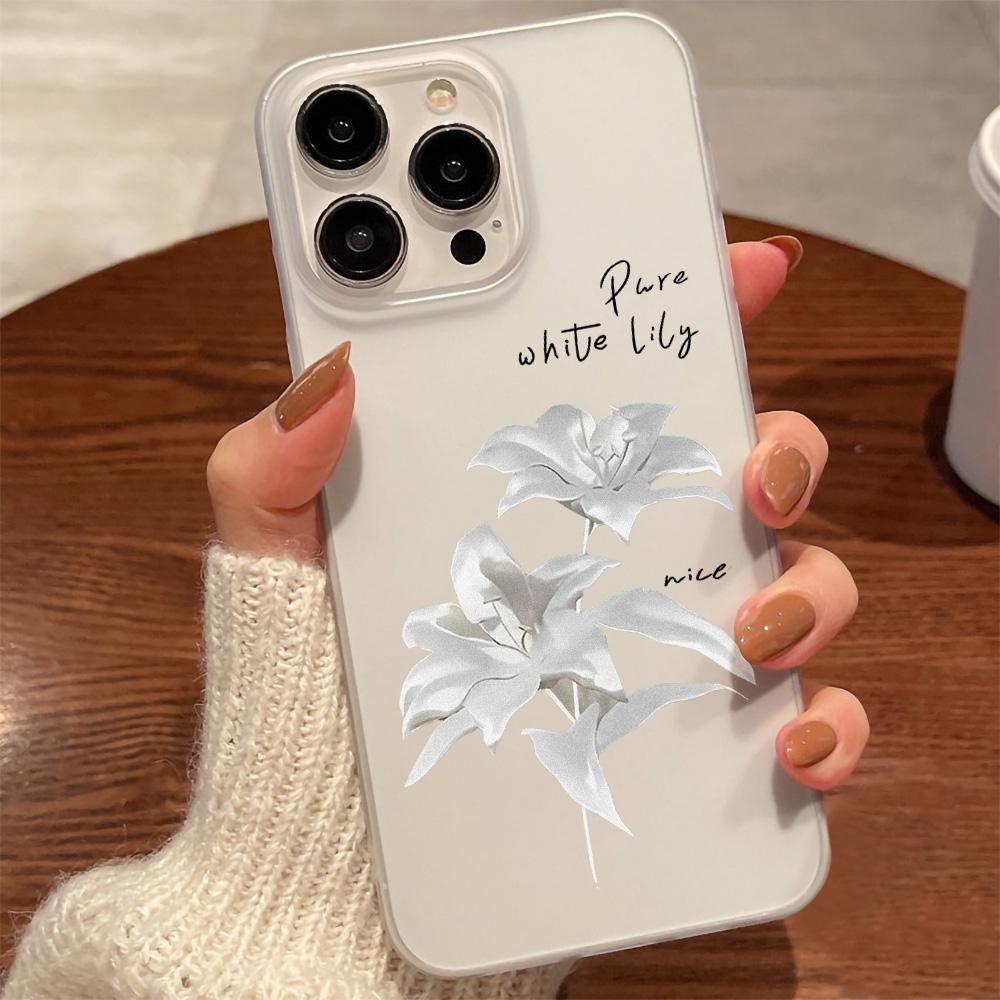 Чехлы для мобильных телефонов iPhone 11 13 15 Pro Max 12 14 Pro Max Чехол для iPhone 16 15 Plus 13 Pro 12 Матовая текстура с рисунком в виде мультяшных цветов