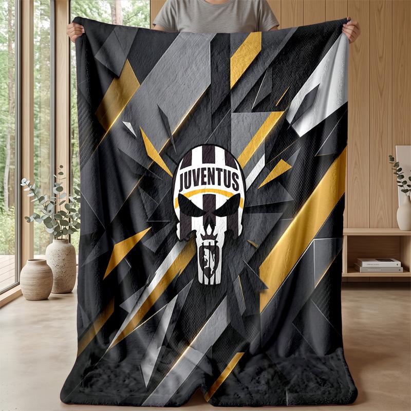 Juventus FC Theme blanket Soft Flannel Blanket Plush Throw Blanket Cozy Sofa Bed Blanket for Home Decor