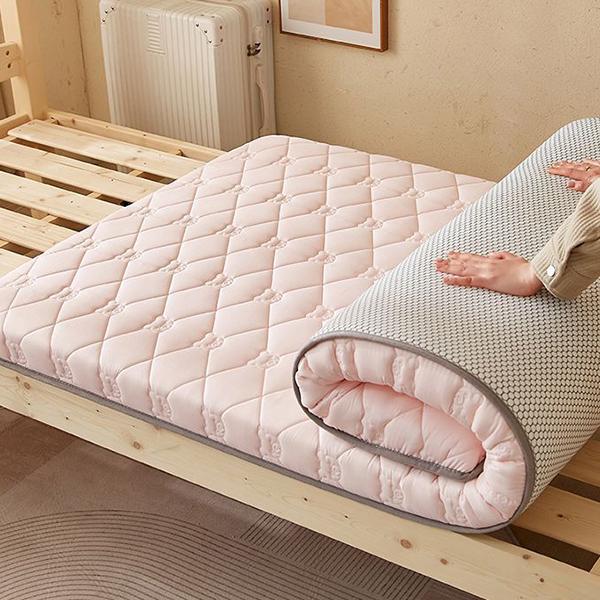 WTEMPO Solid Color Soft Pad Mattress Household Smoothy Foldable Mattress Non-deformable Bedding Student Dormitory Rental House Floor Thick Mats