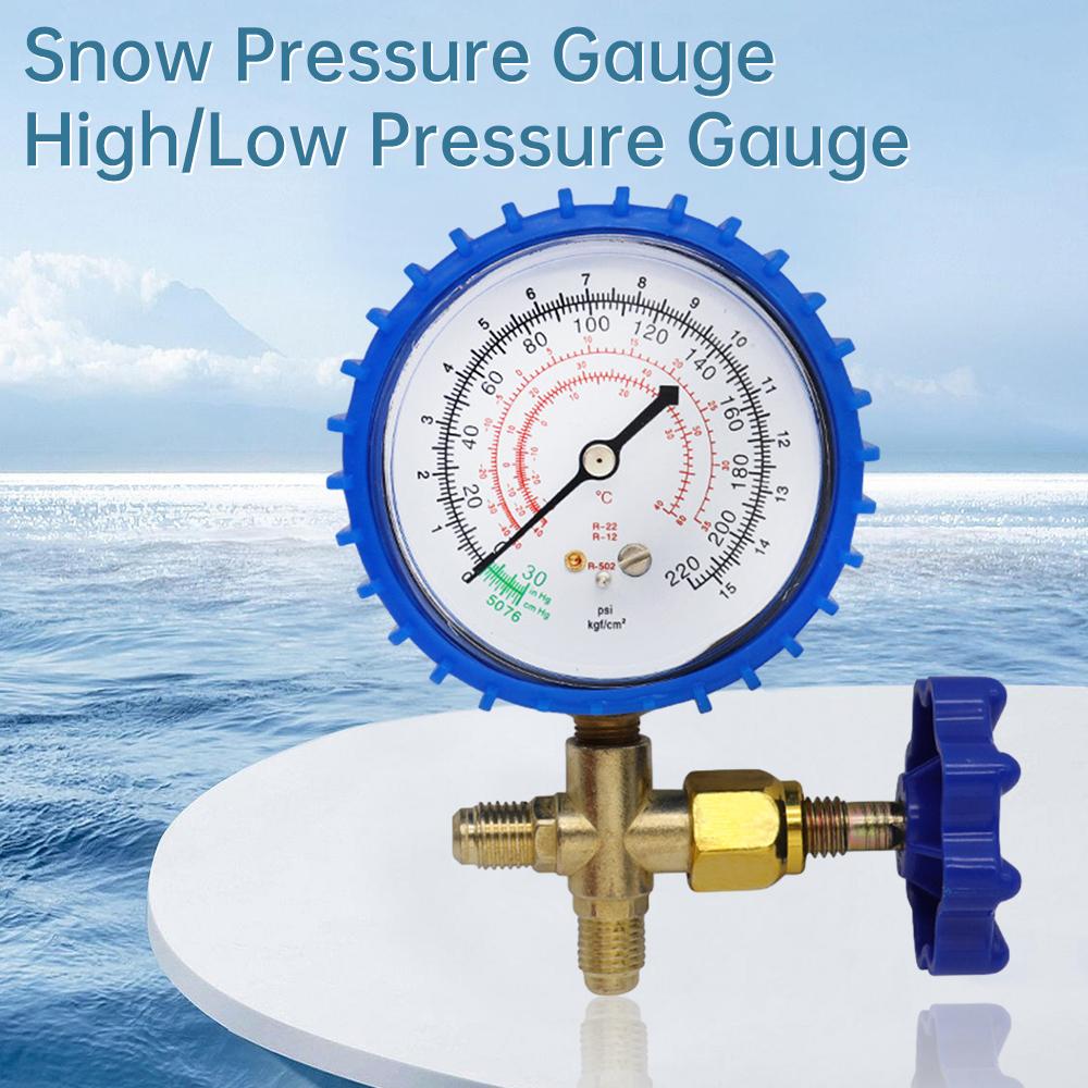 220PSI 500PSI Professional Air Conditioning Refrigerant Recharge Pressure Gauge Manometer High And Low Pressure Gauge Valve