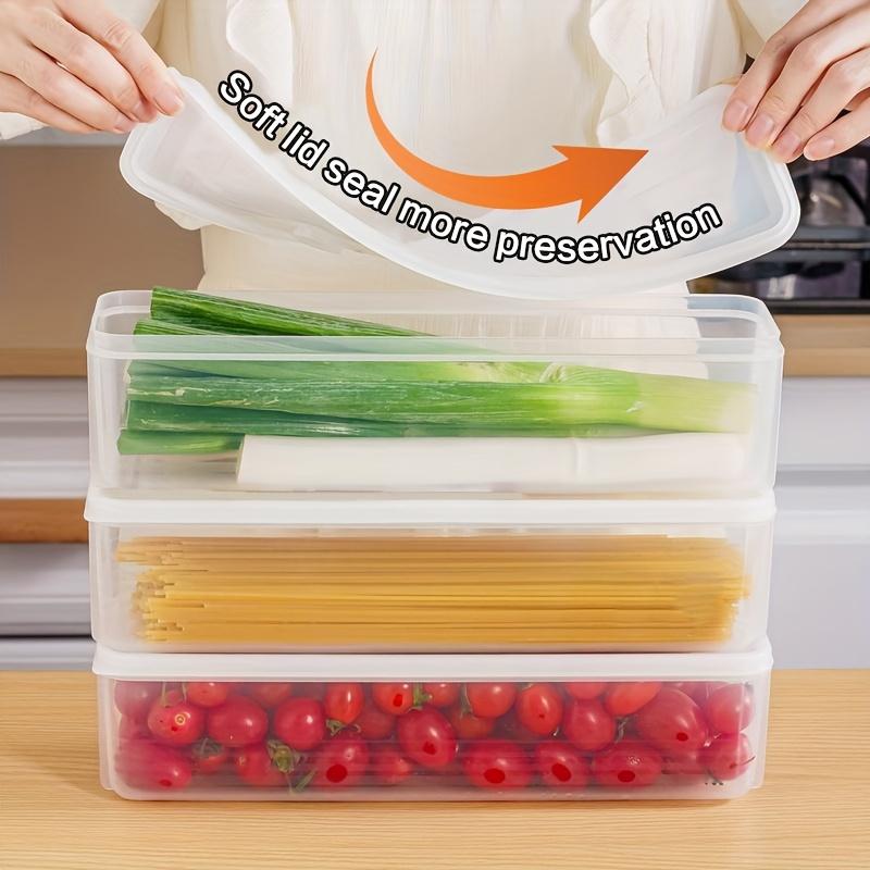 4/2pcs Rectangular Food Storage Box with Lid, Reusable Refrigerator Organizer, Stackable Durable Airtight Freezer Container