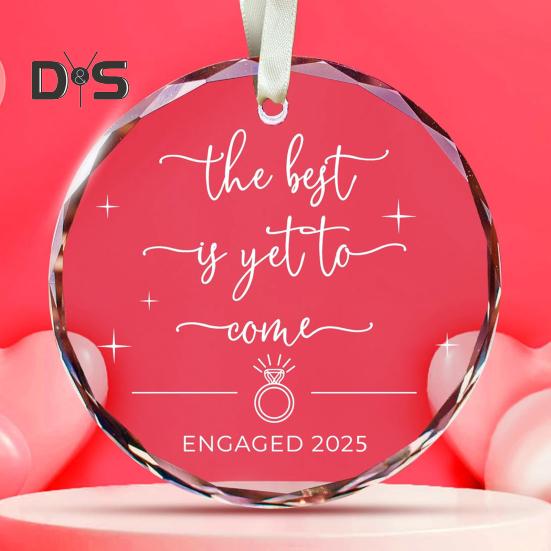 Transparent Glass Hanging Decoration 2025 New Home New Beginnings Engaged Grandparents Wall Hanging Ornament Pendant Housewarming Gift