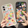 Чехол для телефона с мультяшными цветами для iPhone 17 Pro Max Air 16 15 Pro Max 14 13 12 Pro Max 11 Прозрачная мягкая задняя крышка из ТПУ