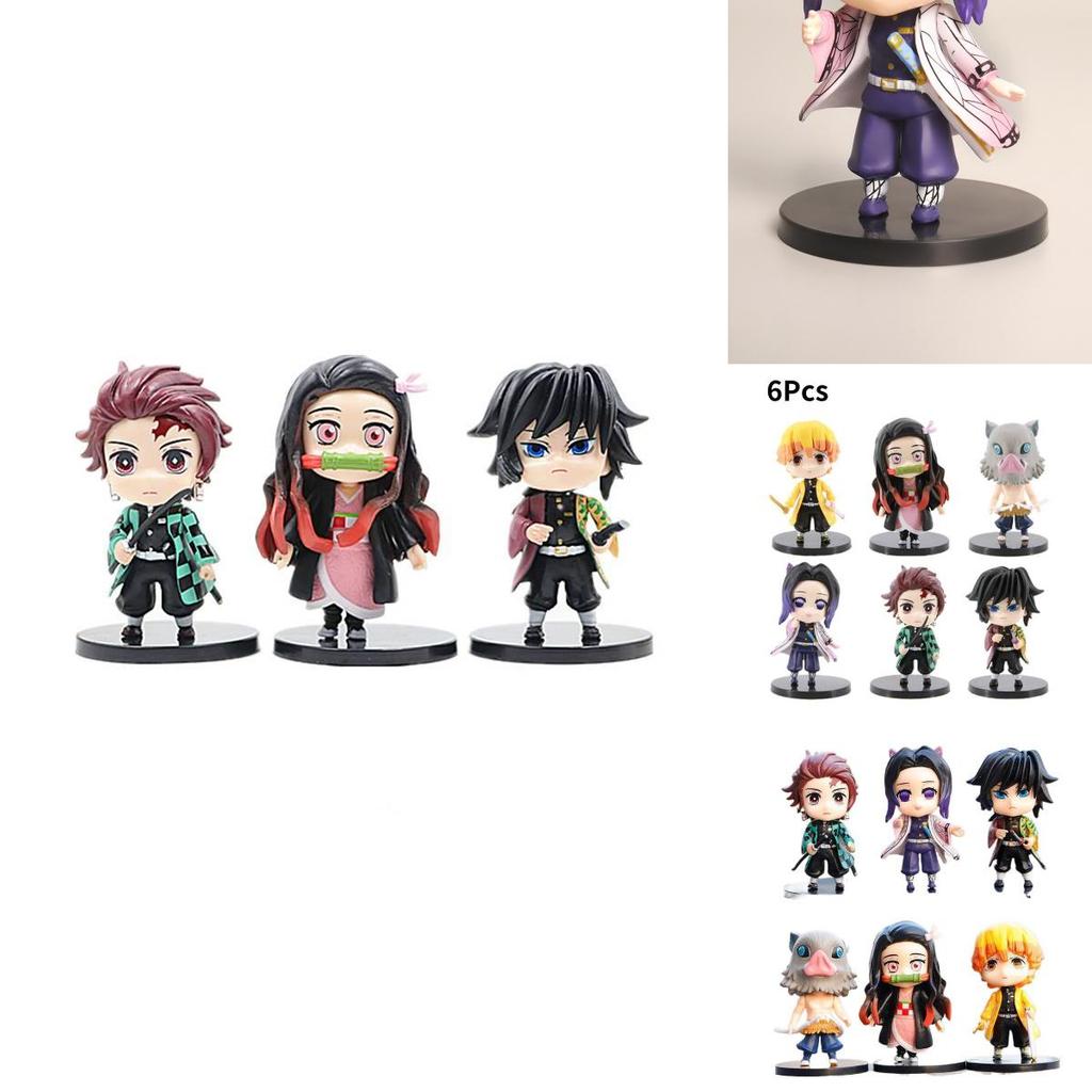 Очаровательная коллекция фигурок Demon Slayer Q версии Незуко и Зеницу для фанатов