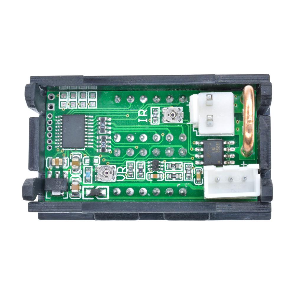 DC 0-200V 10A 50A 100A Mini Digital Voltmeter Ammeter 4 Digit 5 Wires Voltage Current Meter Tester Blue Red Dual LED Display