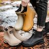Thickened Men's Short Tube Waterproof Men's and Women's Rain Shoes Non-slip Construction Site Wear-resistant Fishing Kitchen Work Rubber Shoe