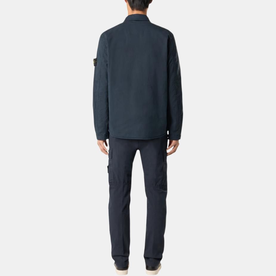 STONE ISLAND Рубашка мужская с длинным рукавом, нагрудным карманом и логотипом, темно-синяя K1S1512000-33S0010-V0020