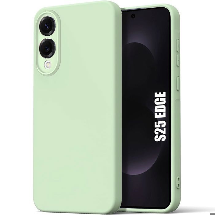Защитный чехол - BOOLING - для Samsung Galaxy S25 Edge - Жидкий силикон - Защита от царапин - Зеленый