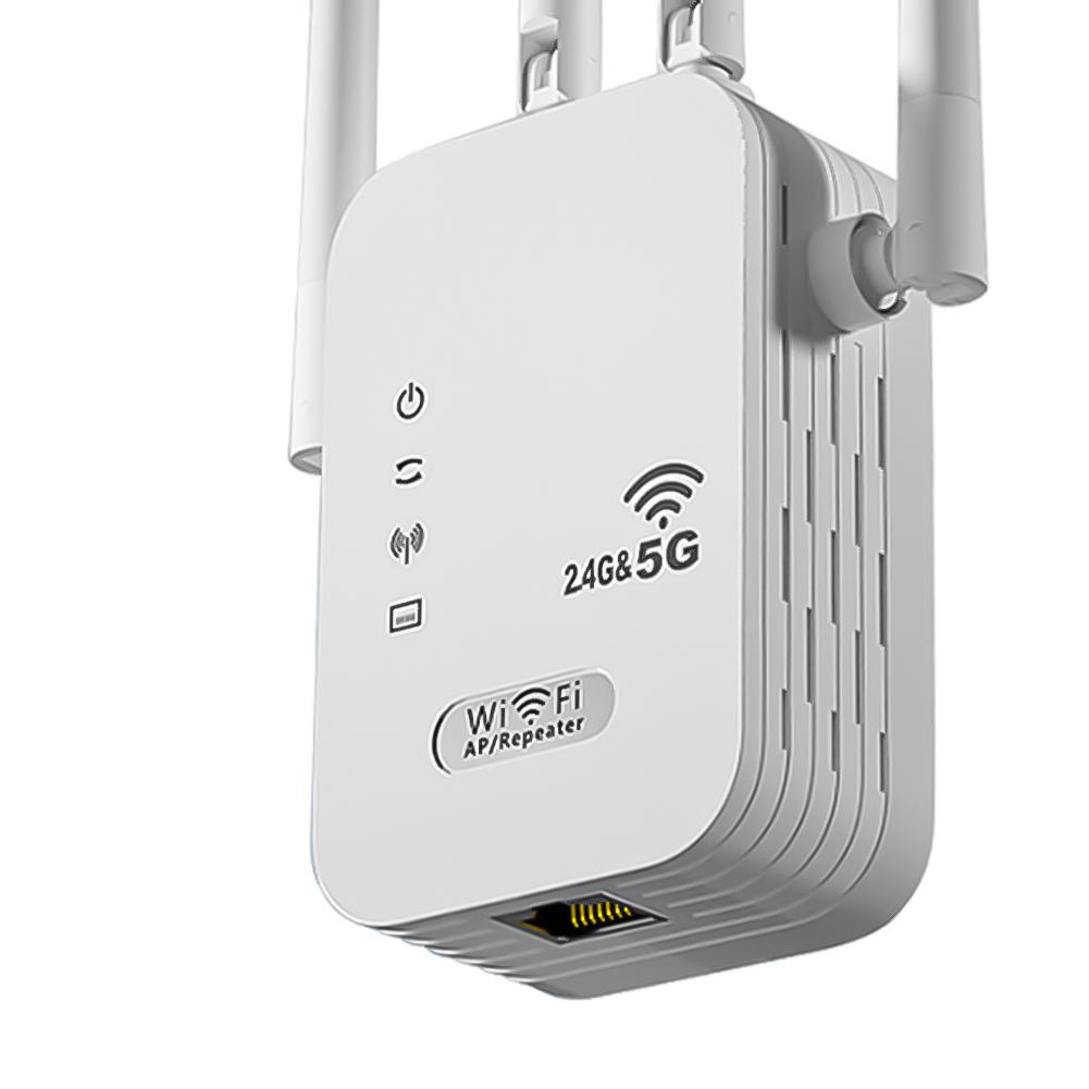 Беспроводной WiFi-повторитель 1200 Мбит/с с портом WAN/LAN, двухдиапазонный 2,4 ГГц/5 ГГц, усилитель WiFi-сигнала, 4 антенны, для дома