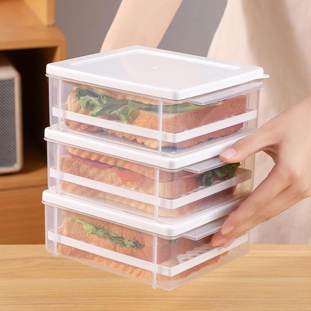 Пластиковый ящик для хранения хлеба, герметичный контейнер для хранения продуктов, контейнер для сэндвичей и хлеба с крышкой, органайзер для кухни