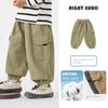 Right European Style Boys' Pure Cotton Pants Children's Spring Casual Cargo Pants 2026 New Children's Clothing Spring Outfit Baby Long Pants