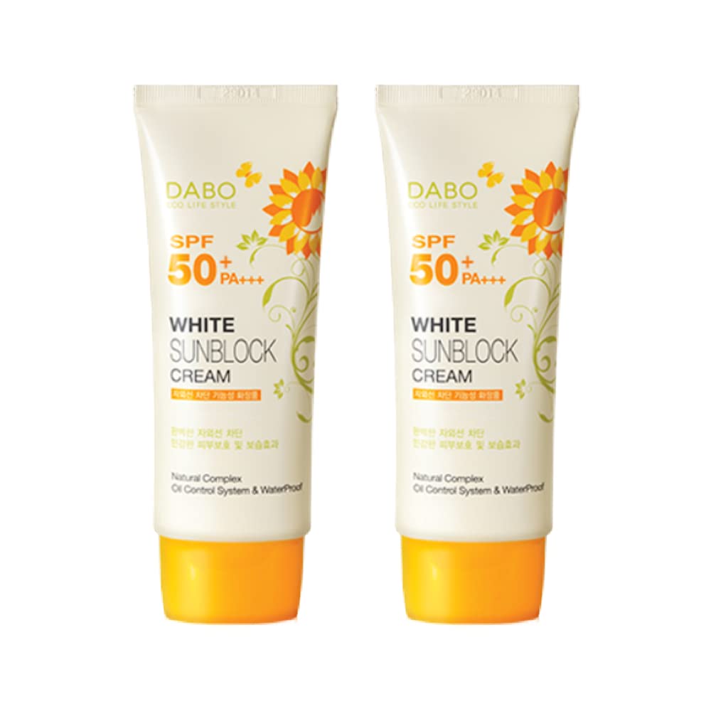 DABO Белый солнцезащитный крем SPF50 PA+++ (70 мл 2,37 фл. унция.) Солнцезащитный крем, УФ-защита (Обновление пакета)