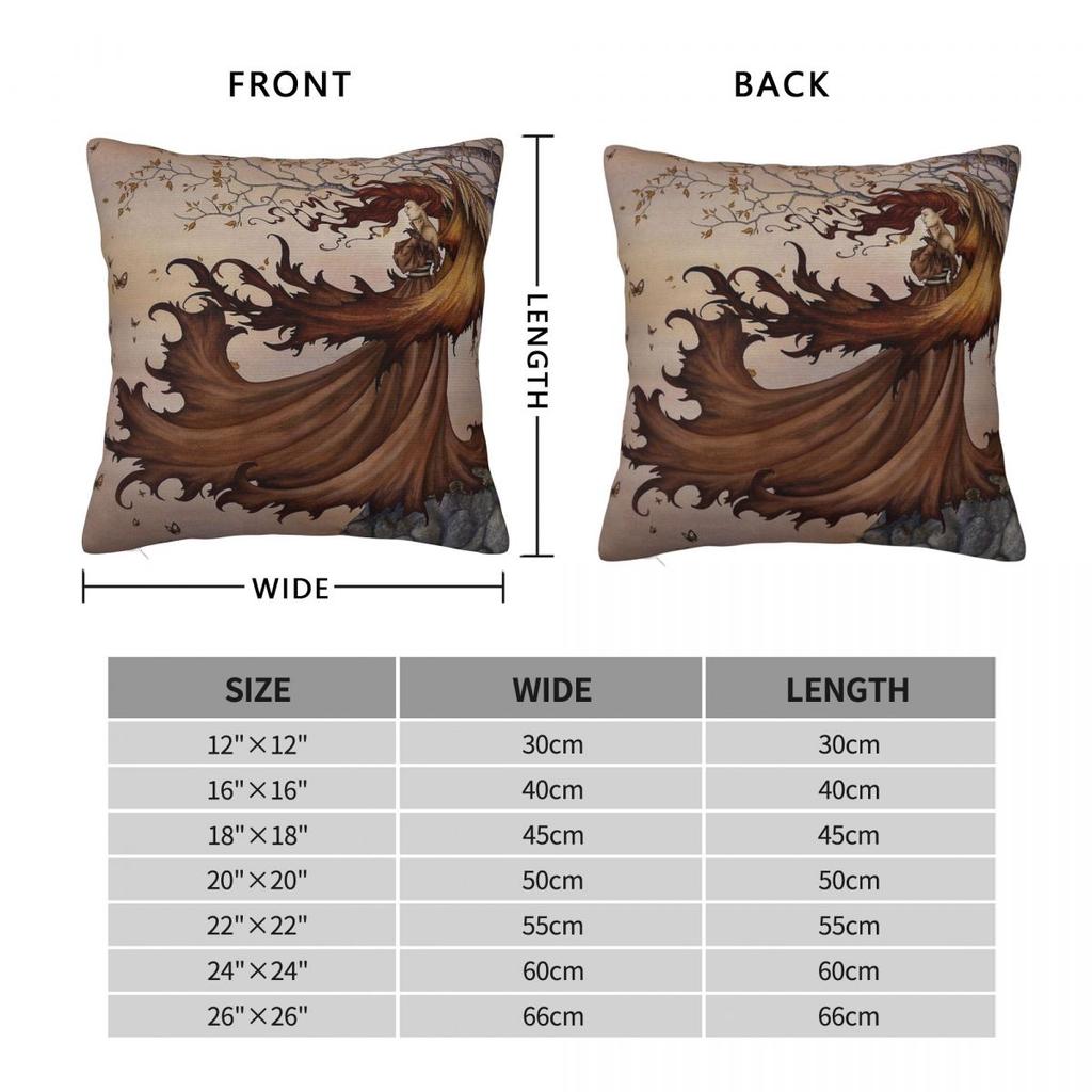 Fairy Passage To Autumn Square Pillowcase Polyester Linen Velvet Printed Zip Decorative Pillow Case Room Cushion Cover 45X45