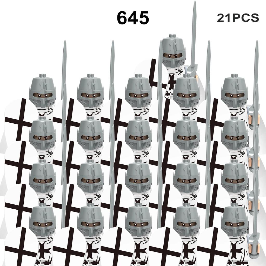 MOC средневековые военные армейские строительные блоки, римский солдат, меч, фигурки, рыцари, щит, оружие, аксессуары, кирпичи, игрушки