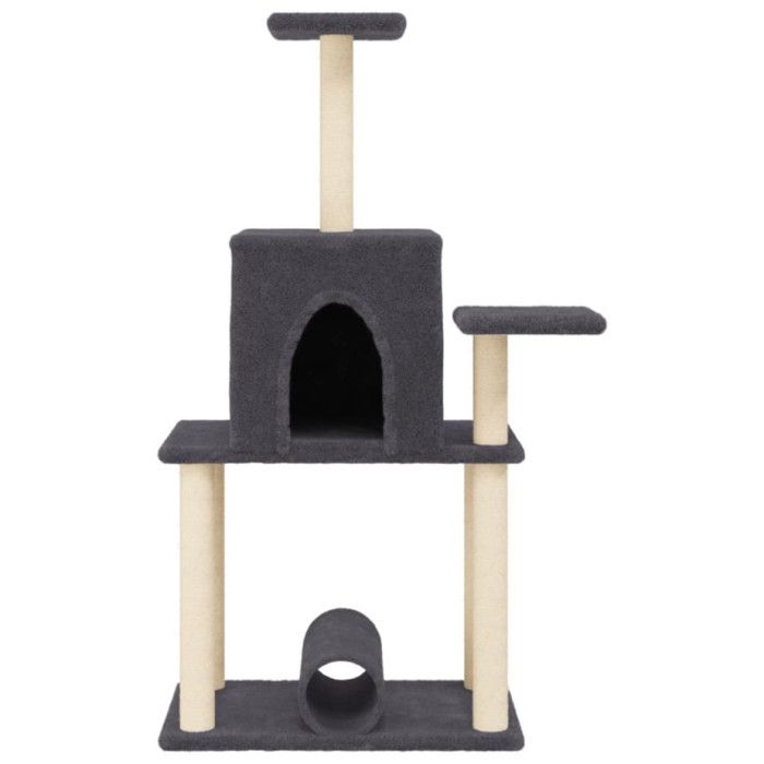 VidaXL Arbre à chat avec griffoirs en sisal gris foncé 122 cm 172090