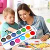 Boxed Watercolor Paint Set Water Soluble Pigments Set with Brush Portable Watercolor Palette for Kids Adults Travel School Art Projects