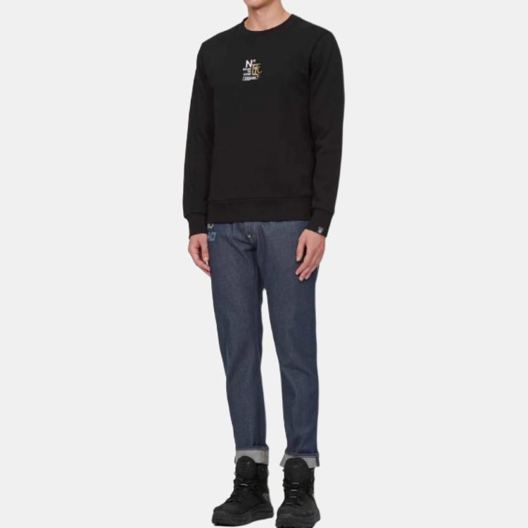 Evisu Свитшот унисекс с принтом в виде букв, с круглым вырезом, длинным рукавом, черный 2EAGNM1SW424XXCT