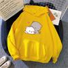 Peach Cat Kawaii Print Women Hoodie Casual Oversized Pullover Popular Streetwear Fashion Sweatshirt Couple Clothing
