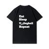 Plus Size Printed Men T Shirts O-Neck Volleyball Heartbeat Volleyball Player Short-Sleeves Tops
