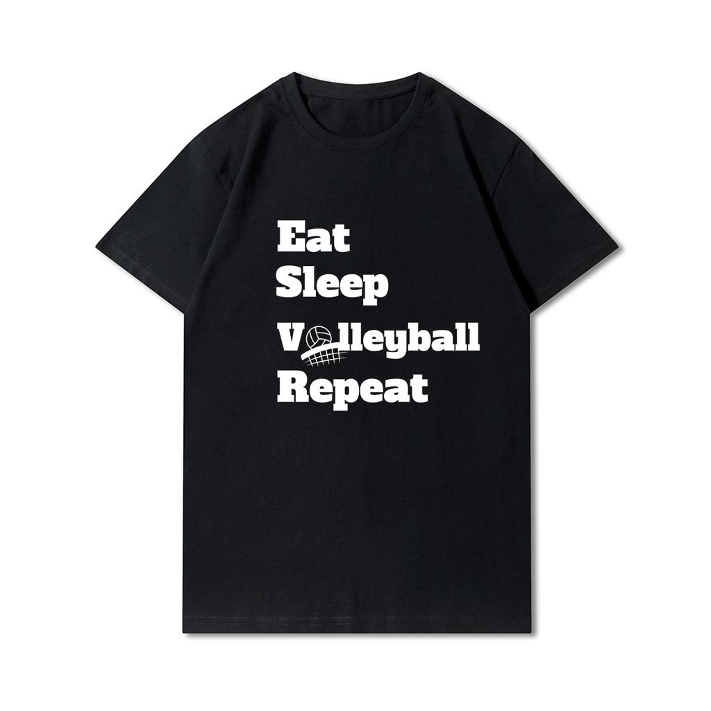 Plus Size Printed Men T Shirts O-Neck Volleyball Heartbeat Volleyball Player Short-Sleeves Tops